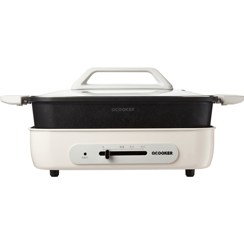 圈厨电火锅 多功能料理锅 电烧烤火锅电烤炉多功能电热电炒锅小米生态链 CR-HG01经典黑