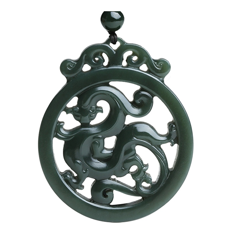 印象眸 和田玉青玉吊坠 山河十二朝系列仿古汉代螭虎吊坠 青玉细料玉石吊坠 附送证书