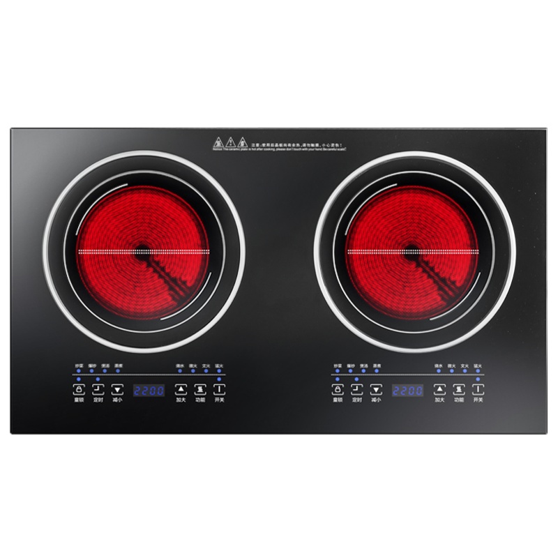 飞天鼠(FTIANSHU) 商用电磁炉嵌入式双头双灶电陶灶双眼双头电陶炉HP22A