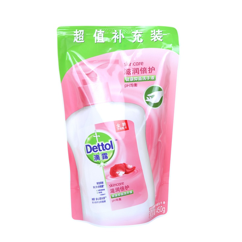 滴露(Dettol)健康抑菌洗手液滋润倍护袋装450克 易冲洗