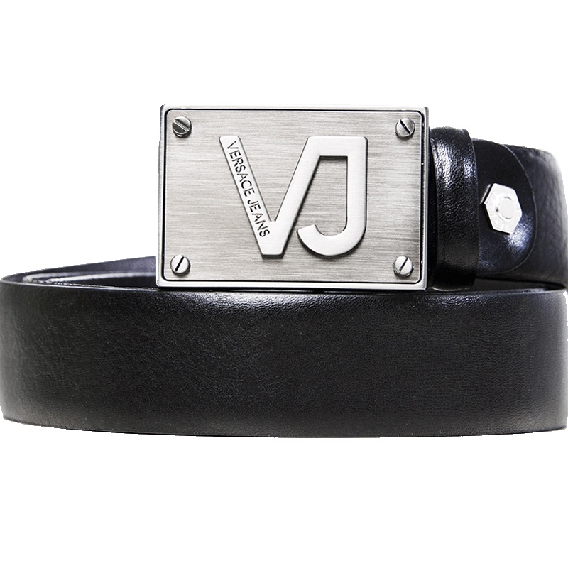 Versace Jeans范思哲VJ男士腰带商务休闲金属logo皮带【官网可验