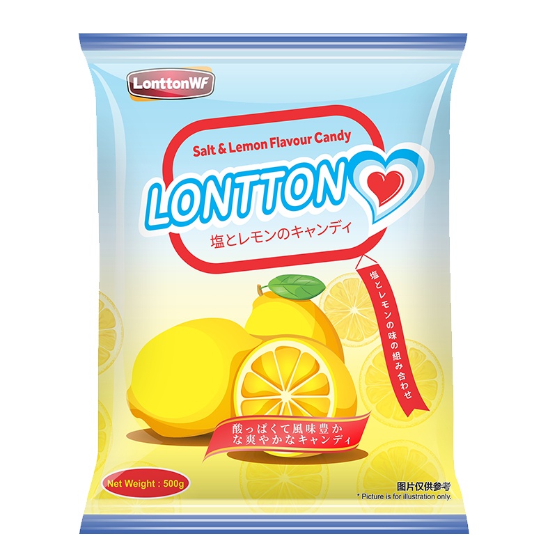 马来西亚原装进口500g*2袋WF伦敦咸柠檬味糖果网红结婚喜庆糖散装礼糖
