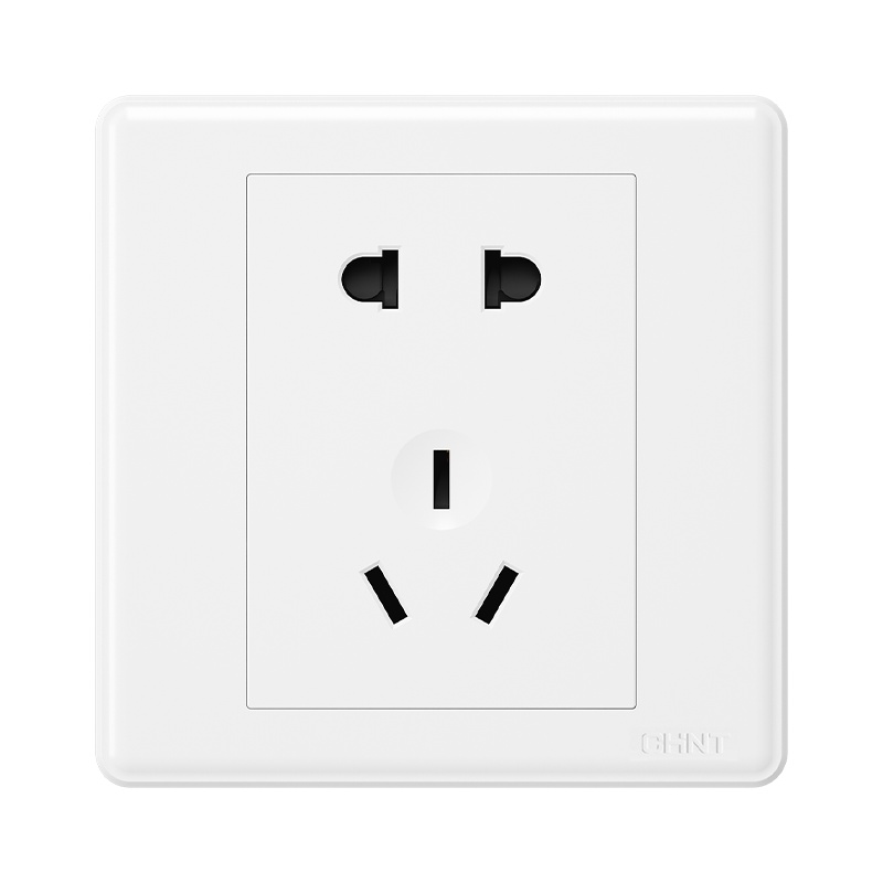 正泰开关插座7M系列86型插座一开单多控暗装正斜五孔插座面板家用电源插座雅白色