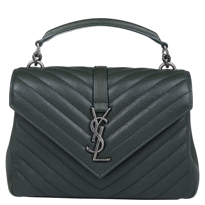 【直营】YVES SAINT LAURENT（圣罗兰）经典YSL标志 牛皮链条包信封包搭扣 女士手提包单肩包斜挎包