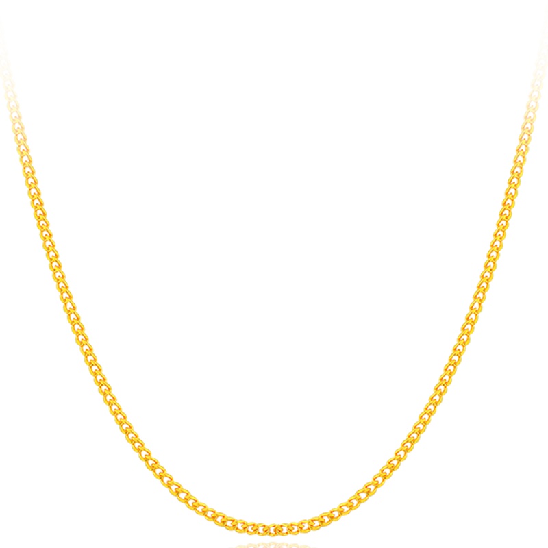 周大生黄金项链女足金侧身金链子吊坠配链锁骨链正品金链子黄金饰品 女士珠宝首饰