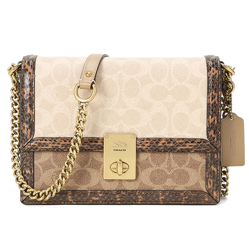 COACH/蔻驰女包 HUTTON 蛇纹老花/香布雷哈顿包 女士单肩包 女斜挎包 女性邮差包89068