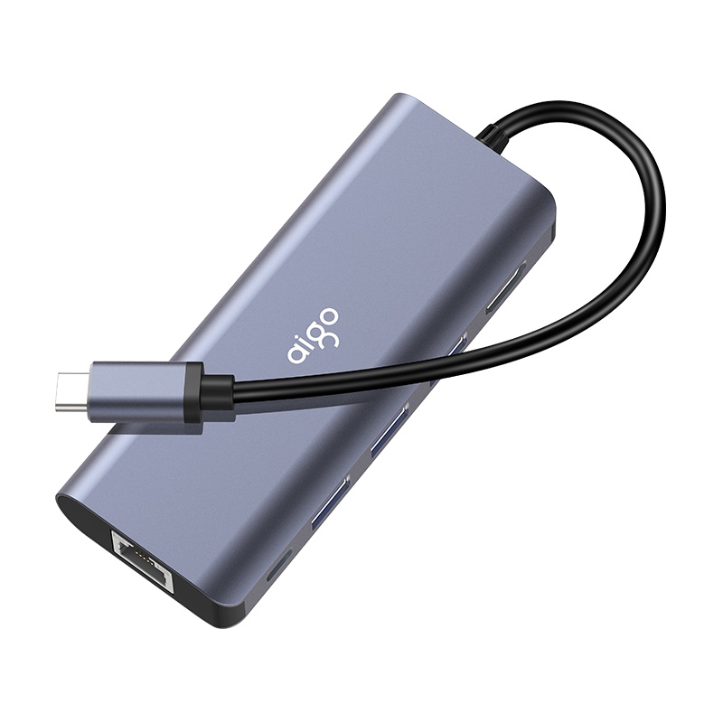 爱国者(aigo)Type-C扩展坞H6通用苹果Mac华为笔记本手机USB-C转HDMI线转换器分线器4K投屏转接头PD充电