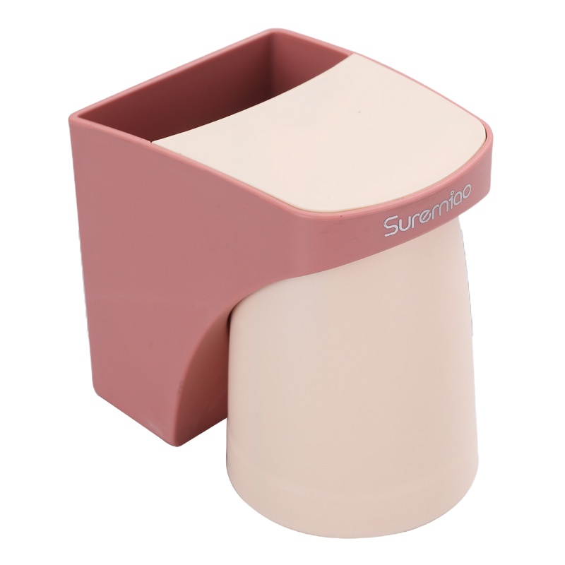 免打孔牙刷架子置物架卫生间CIAA情侣简约吸壁挂式牙刷杯架漱口杯套装 单个装[红]