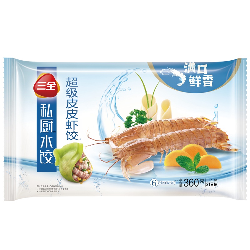 三全超级皮皮虾私厨水饺360g