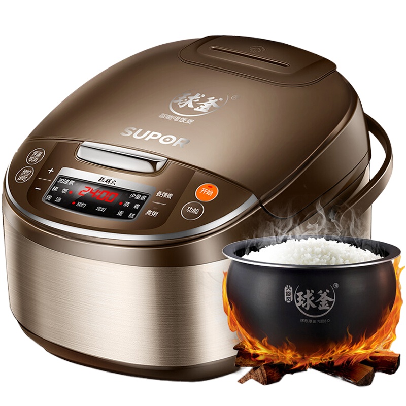 苏泊尔(SUPOR)电饭煲家用5L大容量3-8人多功能一键香弹煮电饭锅球釜不粘内胆24小时智能预约定时SF50FC733