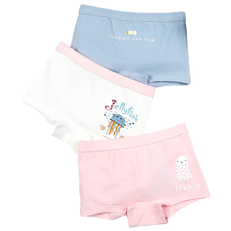 红豆(HODO)内裤2019年夏季中大童儿童内裤A类棉质居家其他学生宝宝女童儿童短裤3条装