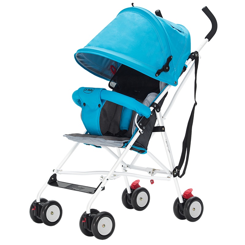 CHBABY晨辉轻便可折叠铝管全蓬透气婴儿手推车四轮避震伞车A301E铝管 蓝色