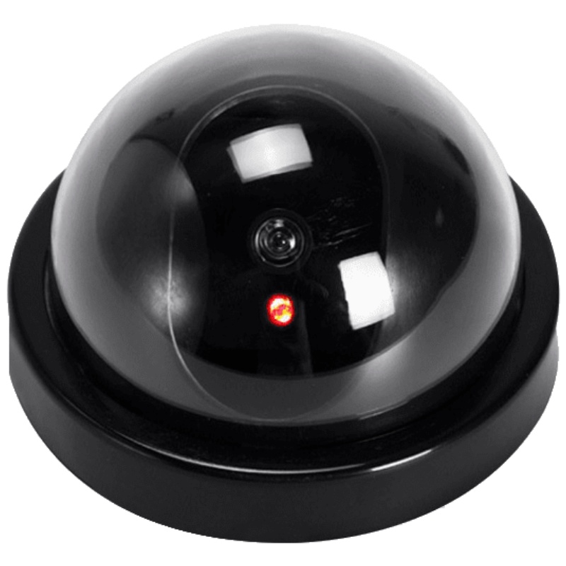 汐岩半圆球形仿真摄像头假监控器家用防偷盗大号带红外闪烁灯探头模型