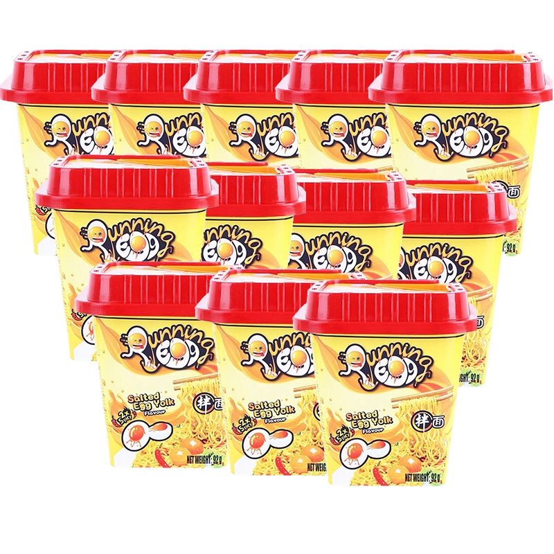 奔跑吧 香辣咸蛋黄口味蛋蛋面 92g*12桶