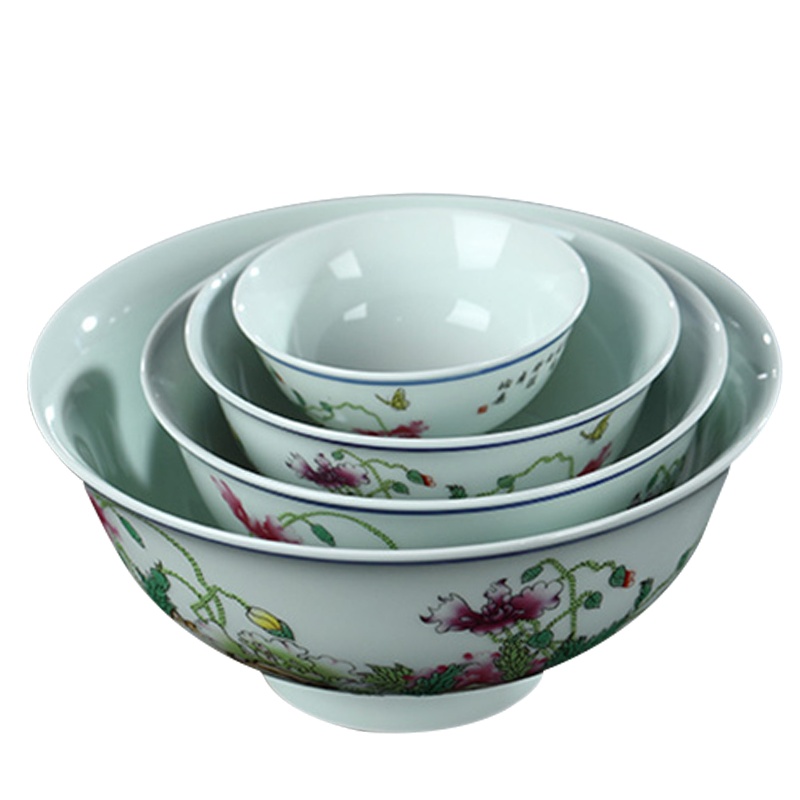 LICHEN 景德镇粉彩餐具套装虞美人碗盘碟子高温瓷器中式风格仿古 29头 礼盒包装