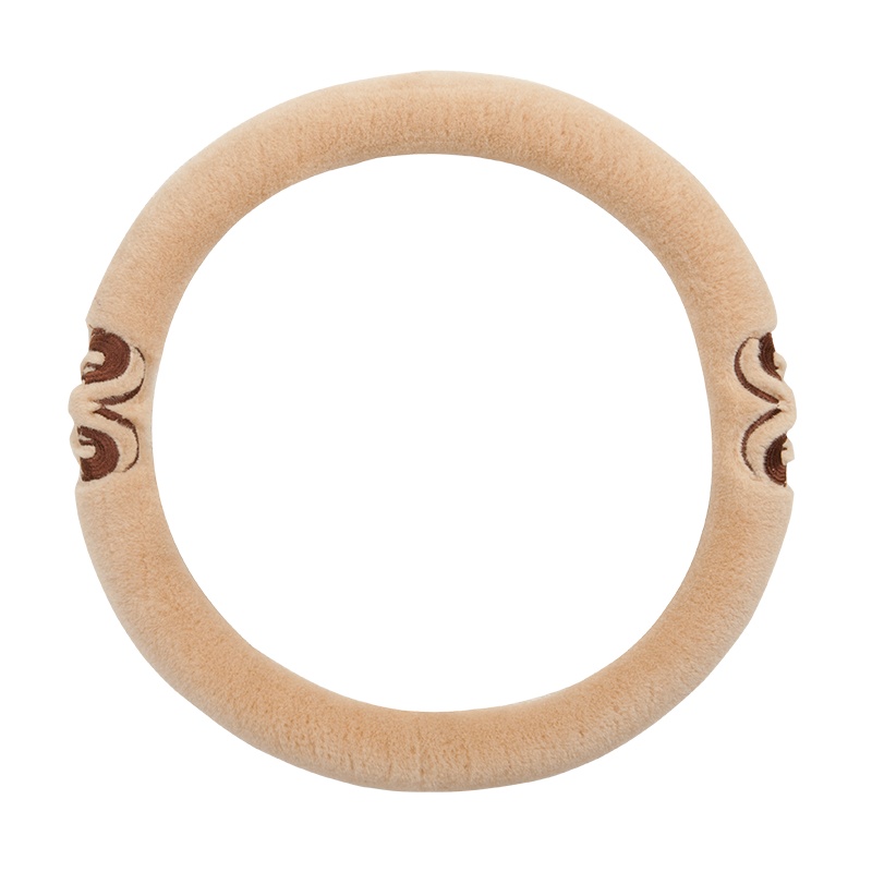 新品刺绣纯羊毛汽车方向盘套短毛绒不掉毛不脱落男女通用把套