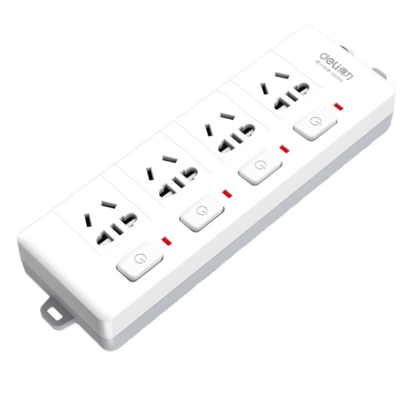 得力(deli) 3989 插座_4组_3米_PVC袋装(白)(只)GD