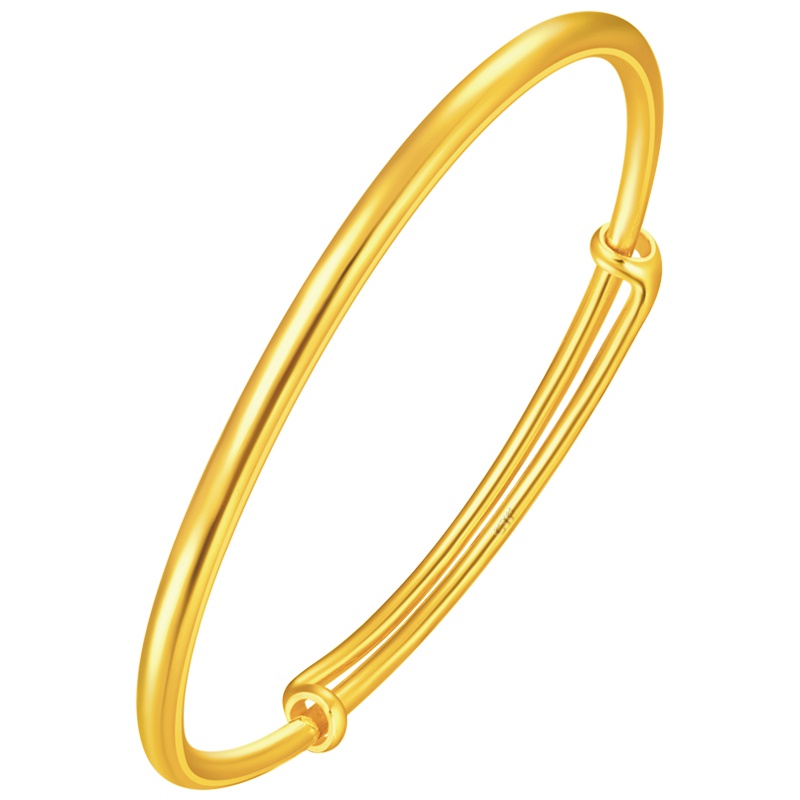 周大福珠宝首饰婚嫁足金黄金手镯计价（工费558元）F212457