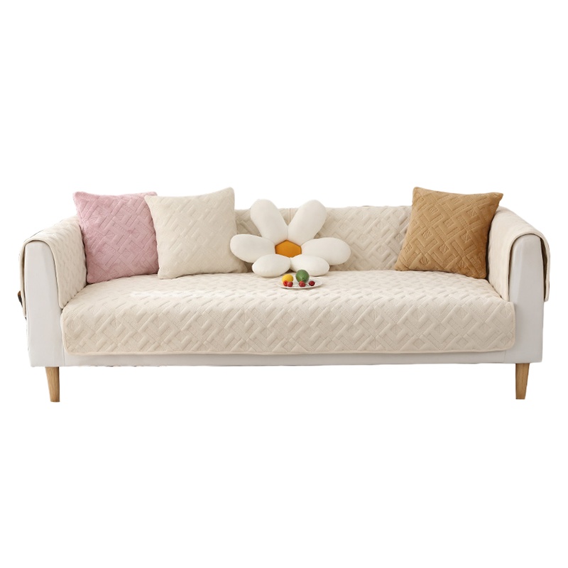 幸福派 冬季毛绒沙发垫套装防滑沙发坐垫子123组合秋冬季牛奶绒沙发垫布艺简约北欧风冬天沙发套罩巾贵妃定制全包支持定制飘窗