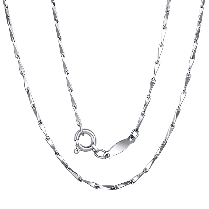 [新品]梦金园铂金项链 PT950白金百搭细款素链锁骨链 女款