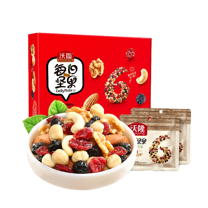 沃隆每日坚果A500g盒装+手提袋