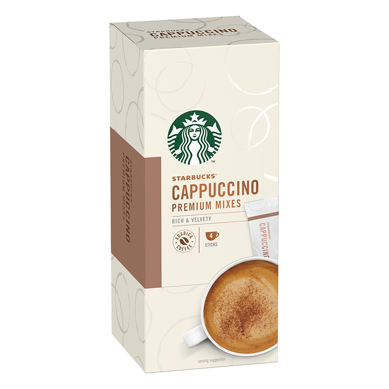 星巴克卡布奇诺精品即溶咖啡饮品56克（内含4条）（速溶花式咖啡）