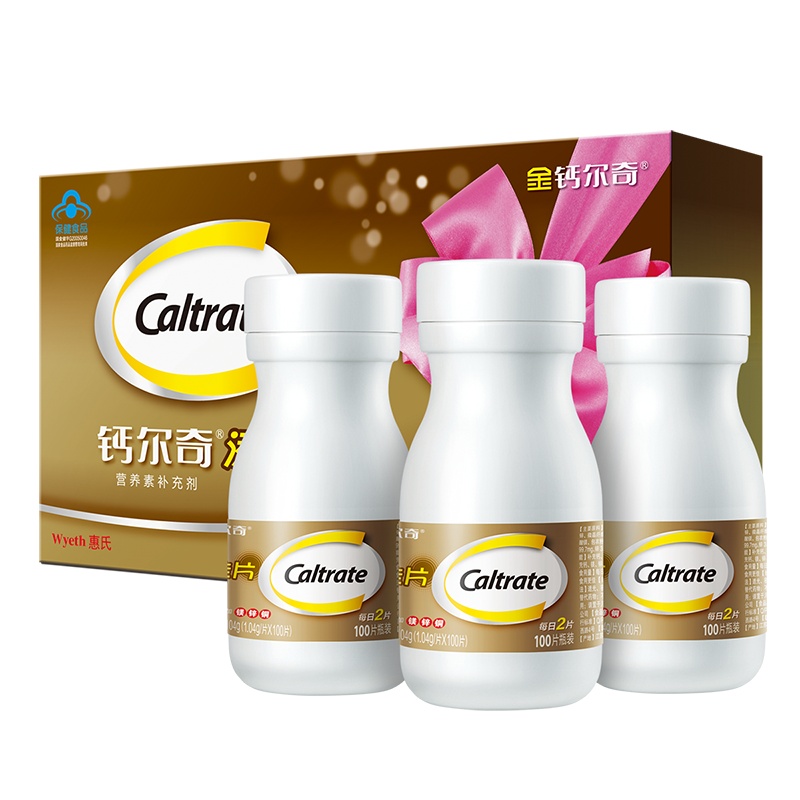 钙尔奇金添佳片300片礼盒装 孝敬父母补充维生素D 碳酸钙 青少年成人补钙中老年钙片礼物