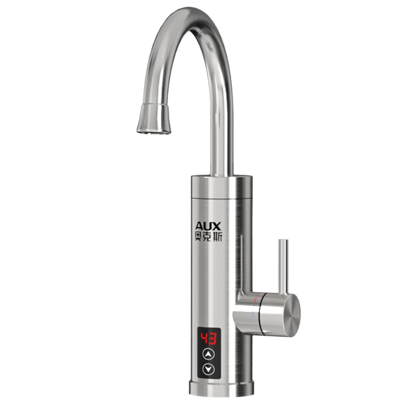 奥克斯(AUX)即热式电热水龙头厨房小厨宝下进水款数码温显变频恒温 ST2X3不锈钢（漏保套装）