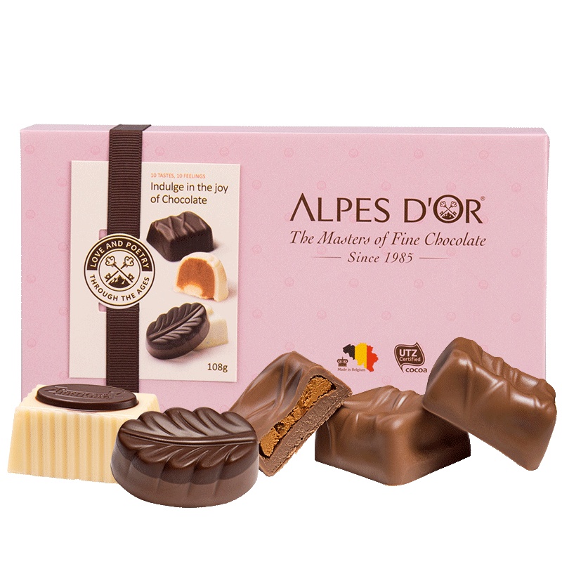 爱普诗巧克力比利时进口10口味108g 皇室尊享 订单厂家会在24小时内从浙江宁波发货