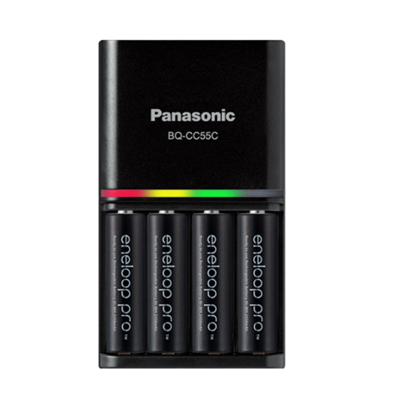 松下爱乐普eneloop 镍氢急速智能5号7号充电器套装附 4粒5号高性能K-KJ55HCC40C