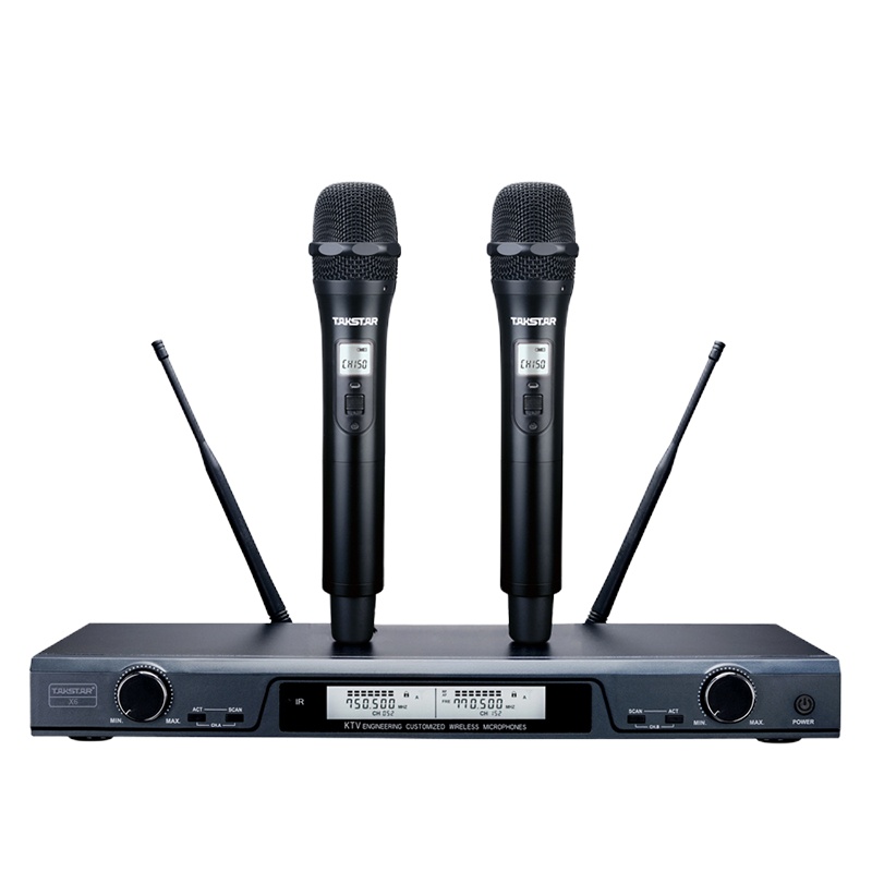 得胜(TAKSTAR)X6 U段可调频无线麦克风 一拖二无线话筒 专业演出会议主持话筒 家用舞台K歌手持麦克风
