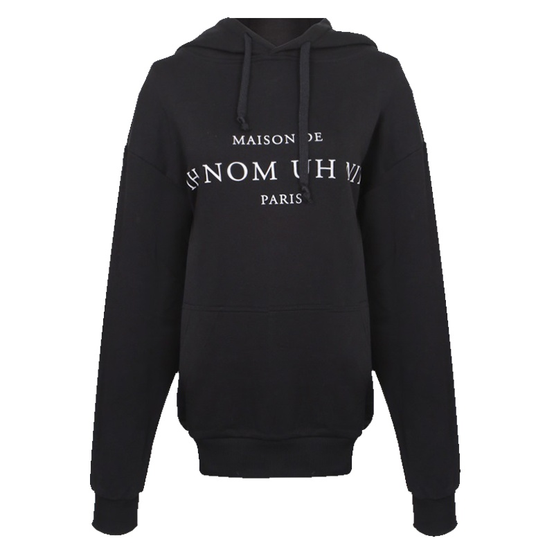 IH NOM UH NIT女士黑色棉质套头无帽圆领卫衣NCS18328 009