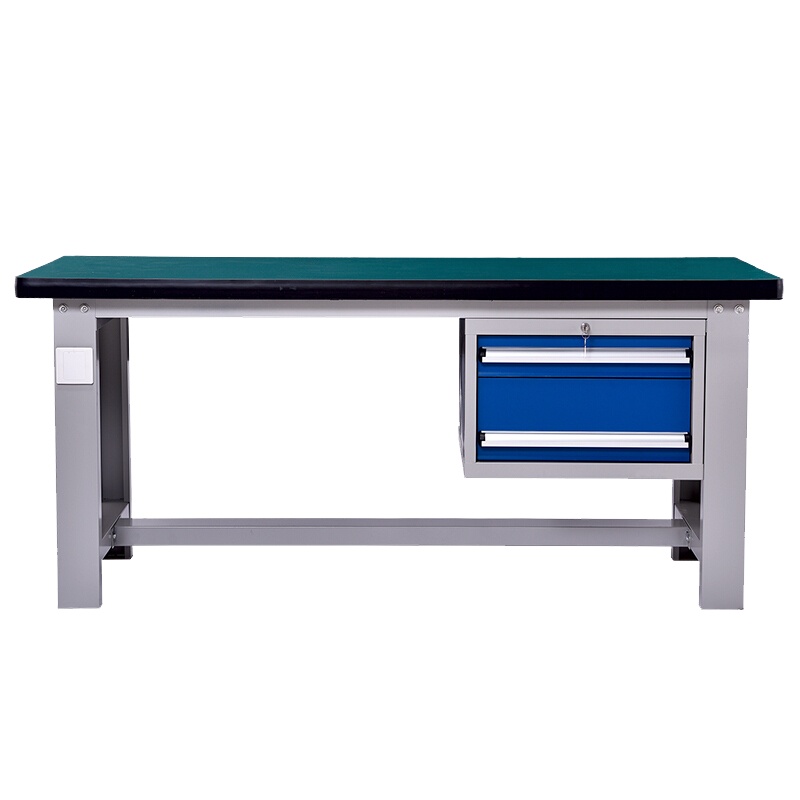 [一鹏]重型工作台二抽2.1米宽防静电车间操作桌实验室流水线打包台