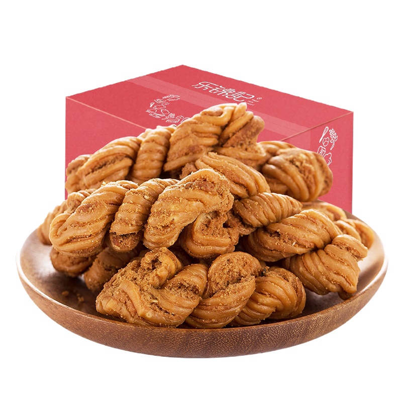[企业定制]新品[乐锦记]葱香麻花 800g/箱葱香味麻花休闲零食糕点点心