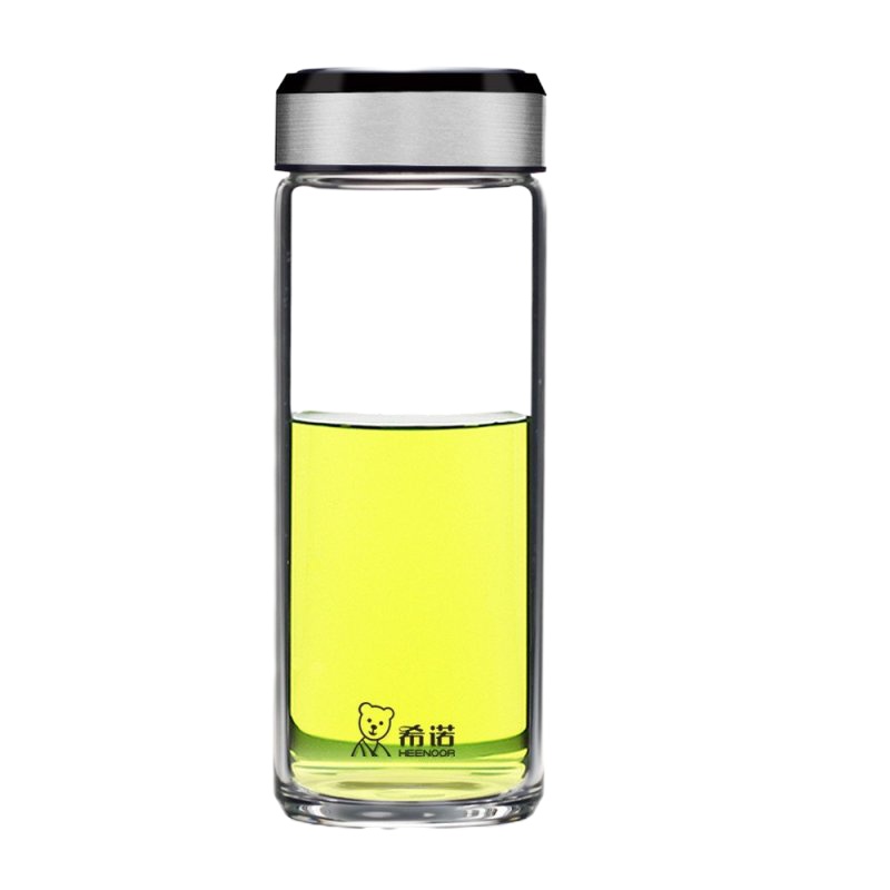 新品希诺XN-6052玻璃杯单层水杯带盖男女士透明泡茶杯子420ml