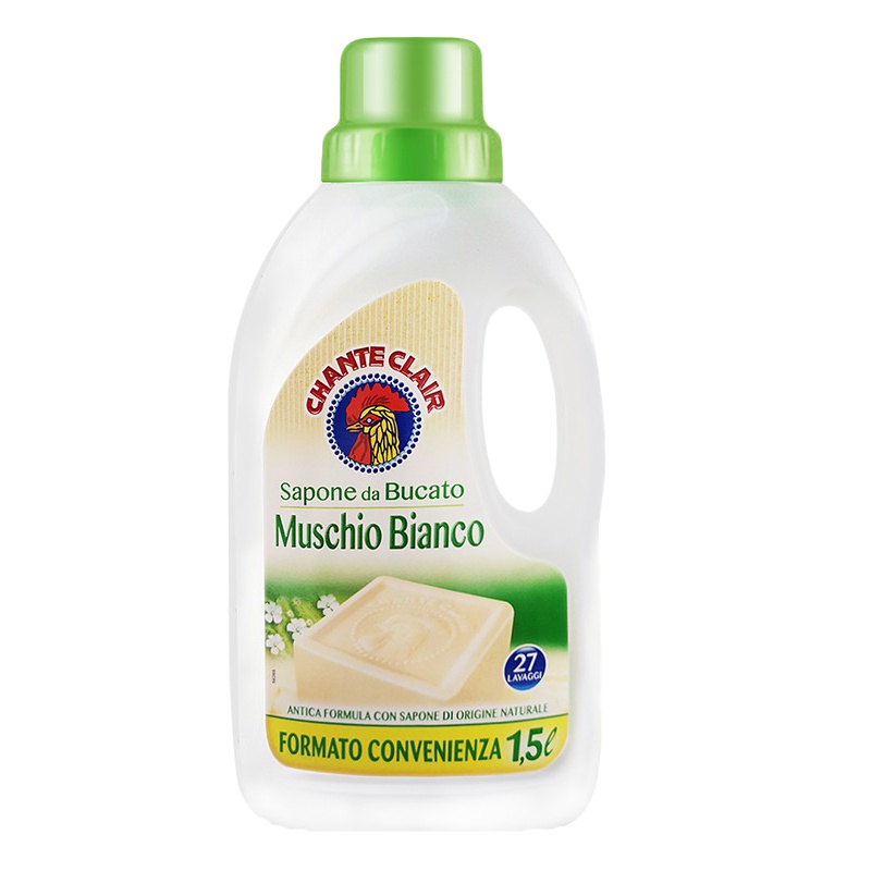 大公鸡头 液态洗衣皂洗衣液 意大利进口 机洗持久留香洗涤剂 低泡易漂亮白增艳 麝香型1500ml