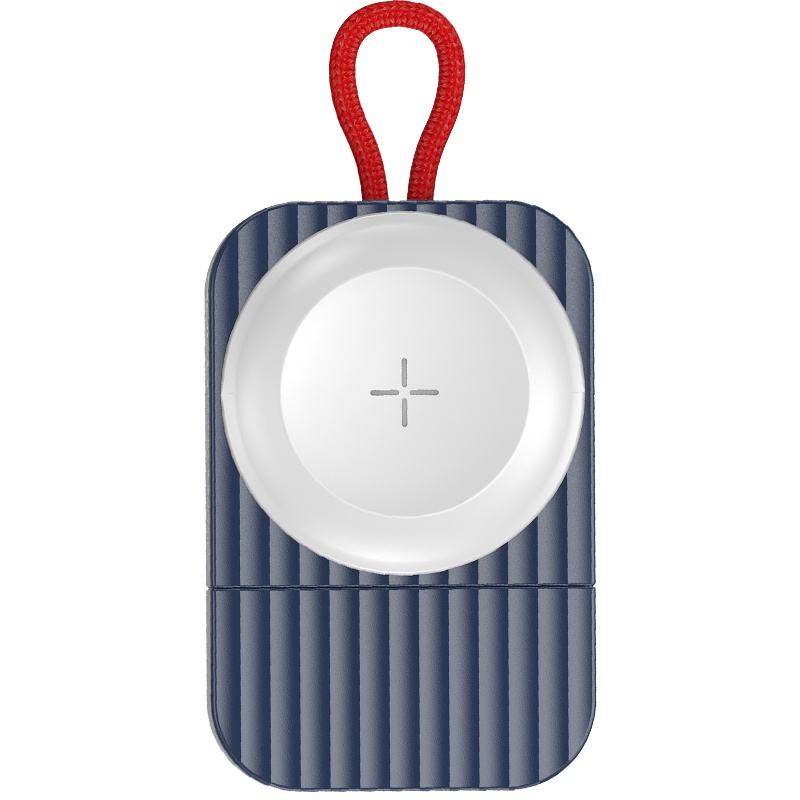 ROCK 苹果手表无线充电器USB磁力充iwatch5/4/3/2/1代配件充电底座自动吸附小巧便携 [自带挂绳]蓝色