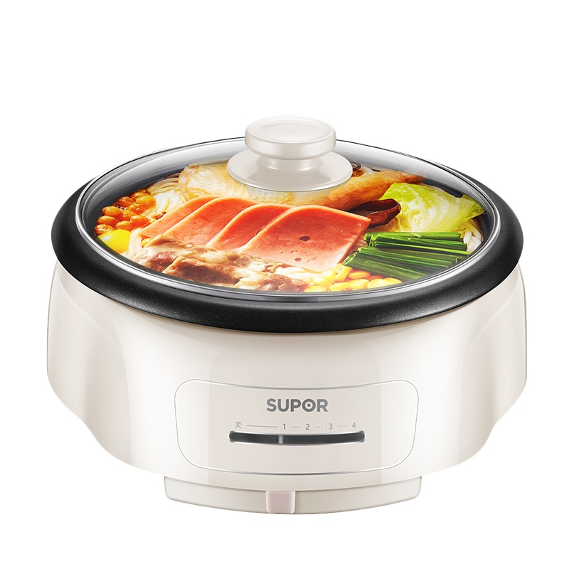 苏泊尔(SUPOR)电火锅家用多功能分体可拆洗不粘内胆高温断电保护4L大容量3-6人火锅宿舍煮锅电热锅H26YK801