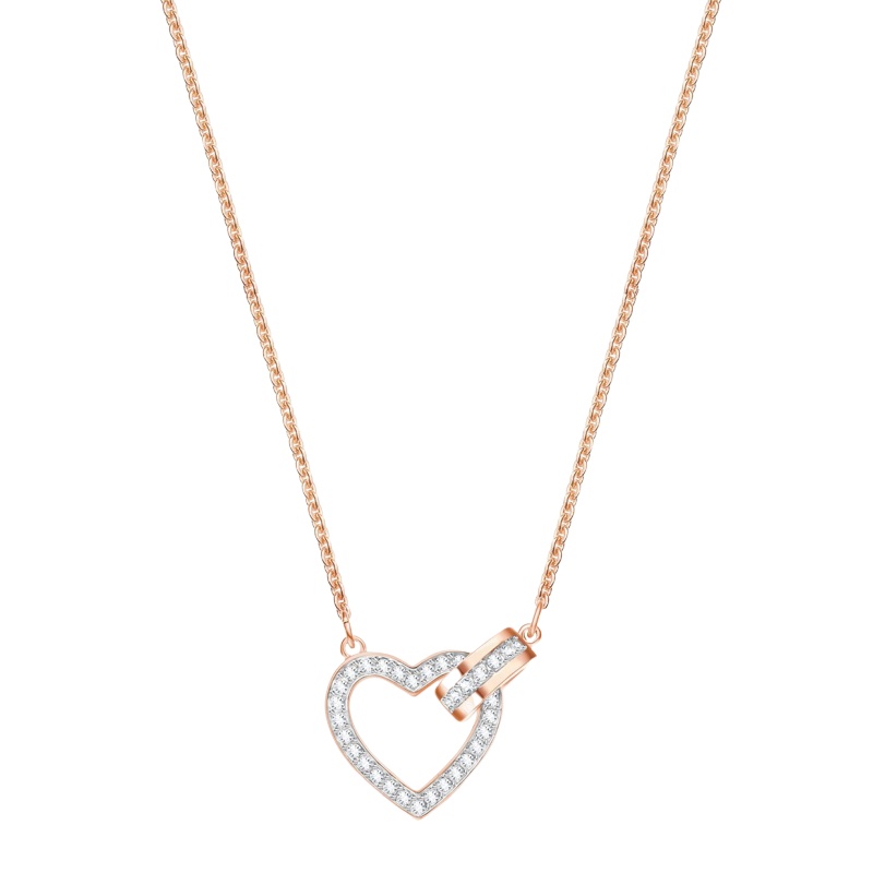 SWAROVSKI施华洛世奇 LOVELY浪漫爱心双心项链 人造水晶 送恋人 女士 5368540