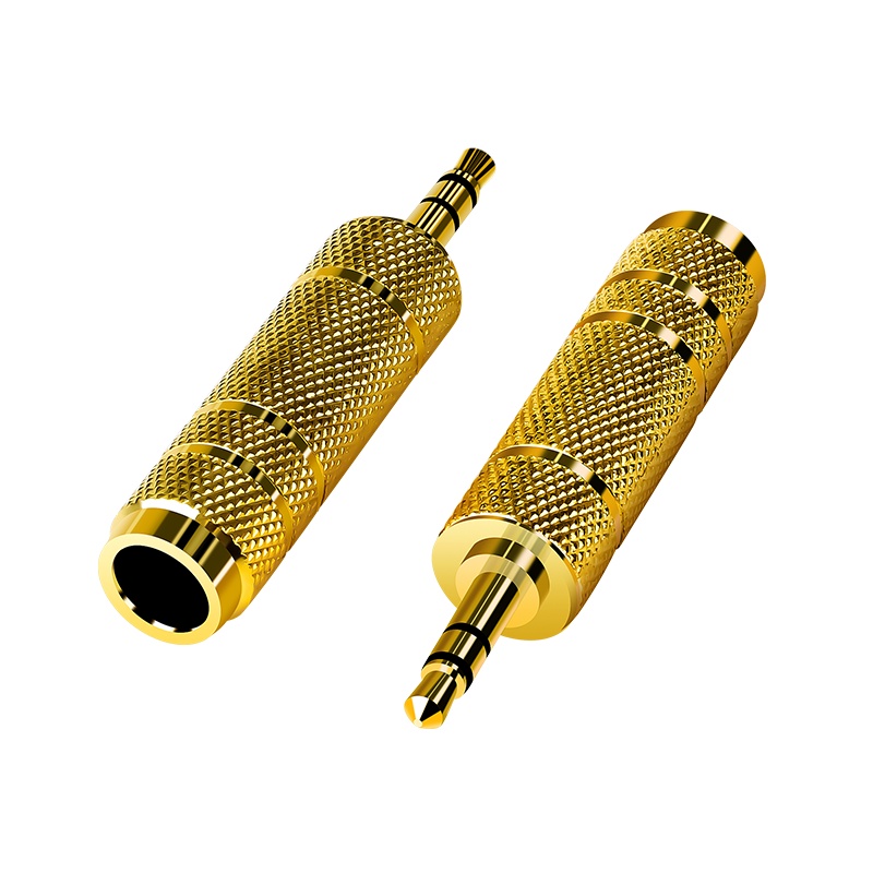 晶华 3.5mm转6.5mm公对母音频转接头 手机笔记本电脑耳机音响箱麦克风话筒调音台功放转接器