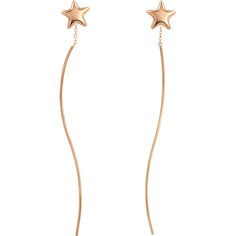 周生生(CHOW SANG SANG)18K红色金星星耳钉女款