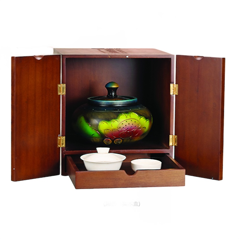 瑧馔 2013年藏茶黑茶非遗手工艺术砂器实木雕刻礼盒裝