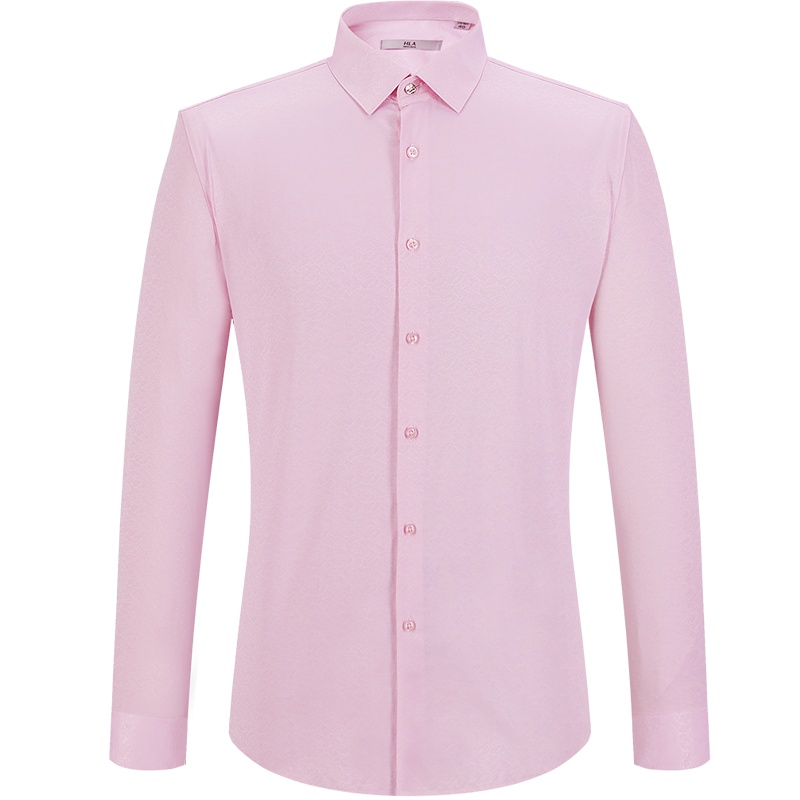 HLA/海澜之家婚庆花纹正装衬衫2019秋季服帖有型长衬男