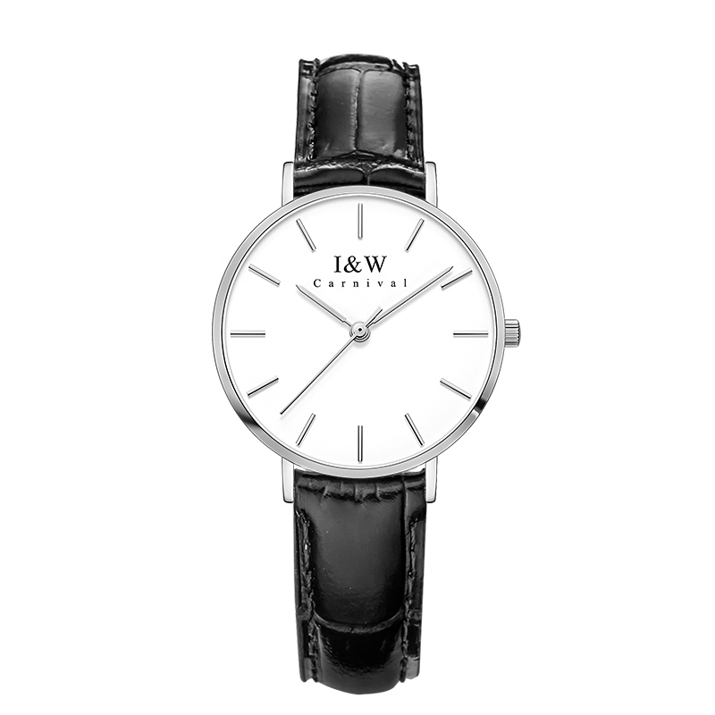 瑞士爱沃驰IW手表 正品女士手表 时尚休闲防水女表石英表 女士简约纤薄款潮流北欧风女腕表手表