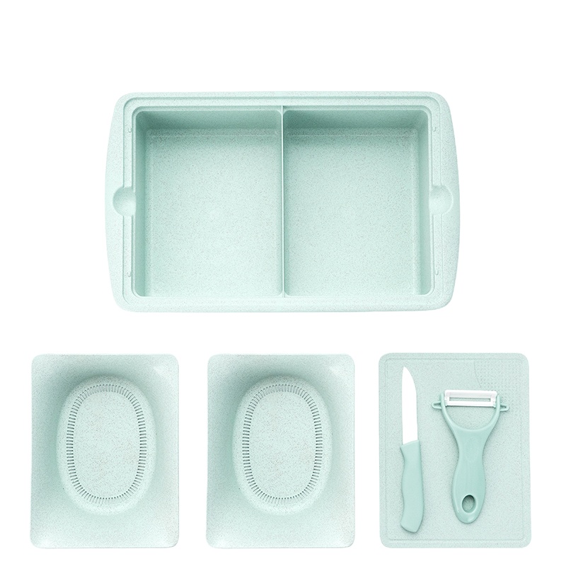 Debo德铂 斯内普多功能切菜器 储物水果欧式宿舍便携套装蓝色DEP-750 单套装