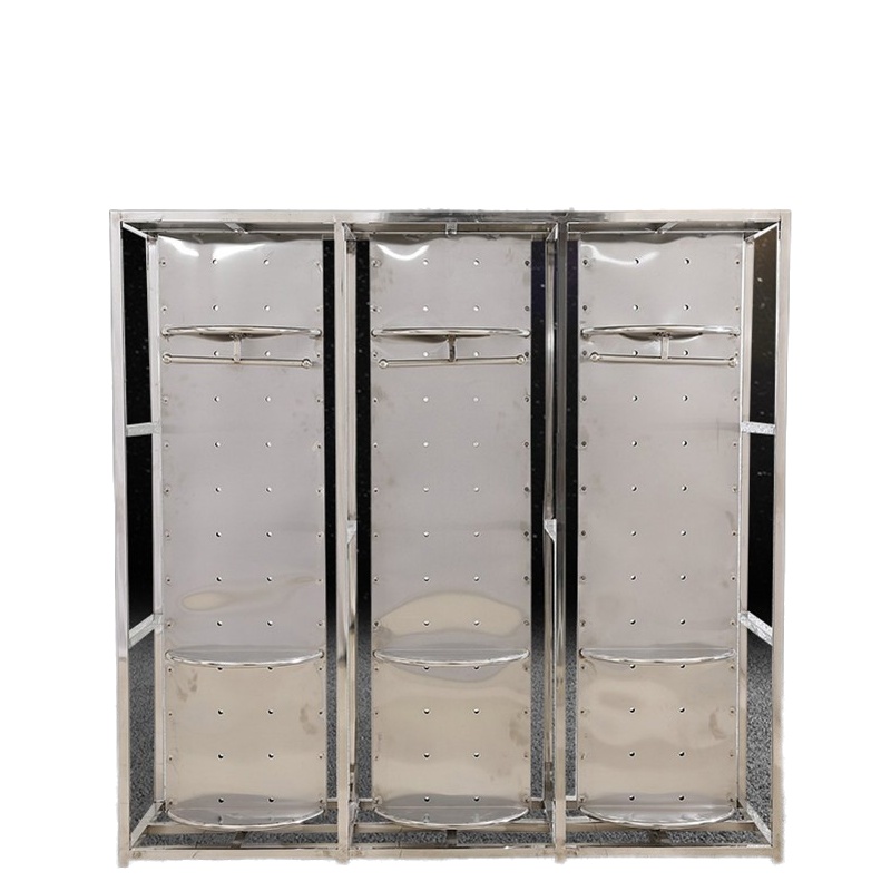 顶鸿DH-HY0749不锈钢消防服架子旋转战斗服架防化服衣帽摆放架专用救援服装备架 一人位双面可旋转加厚