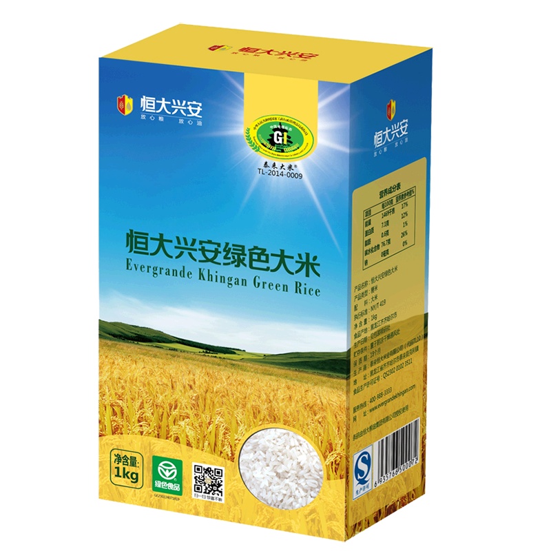 恒大兴安绿色大米 1kg 黑龙江大米