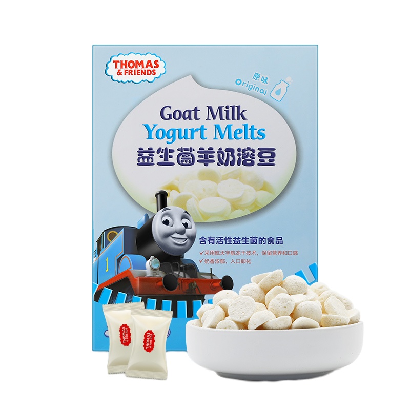 小火车托马斯 羊奶溶豆 益生菌宝宝零食 儿童奶豆小馒头（原味）18g