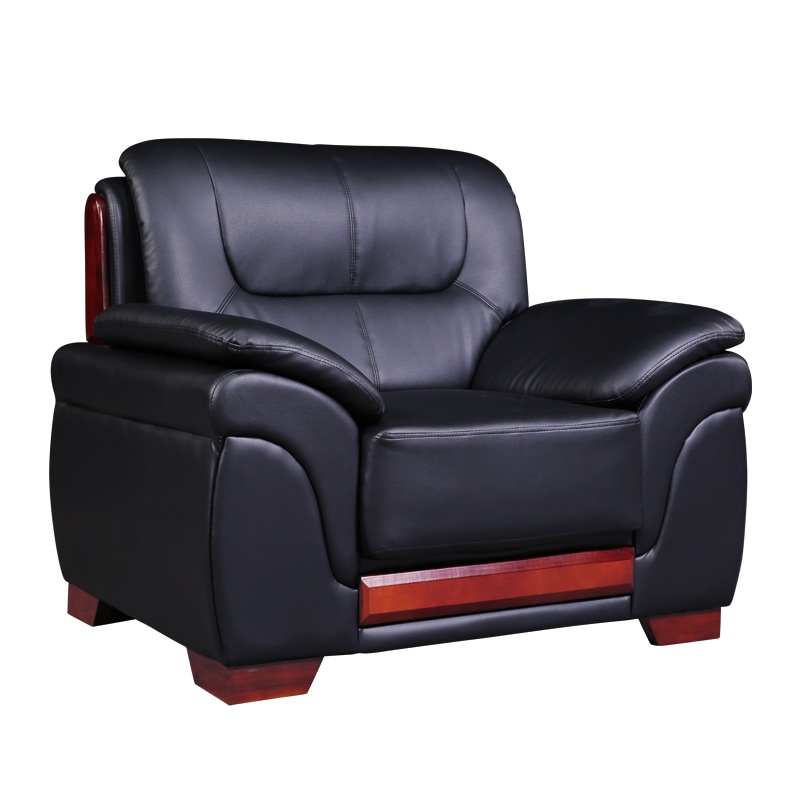 [红心家居]现代中式简约皮艺沙发办公室三人位沙发