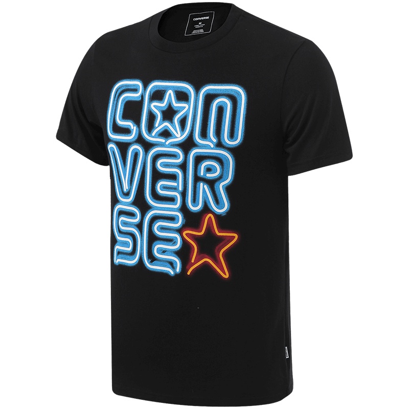 【自营】Converse匡威男装透气圆领运动休闲短袖T恤10003450 L 10003450-A01黑色